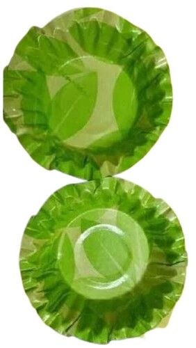 Light Weight Round Shape Green Disposable Paper Plates Size: Comes In Various Sizes