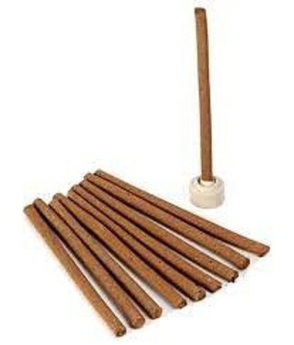Eco Friendly Natural And Fresh Fragrance Brown Natural Incense Dhoop - Solid Bamboo Cone, 4 Inch Length, 2 mm Diameter, Smooth Surface | 5 Minutes Burning Time, Includes Incense Holder