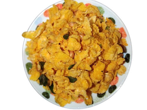 Tasty And Spicy Deep Fried Makka Chivda Traditional Namkeen