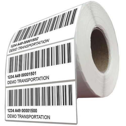 Water Proof Rectangular Printed Textured Paper Barcode Labels 