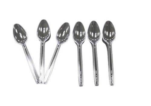 7 Inches Size And Plain Transparent Disposable Plastic Spoon