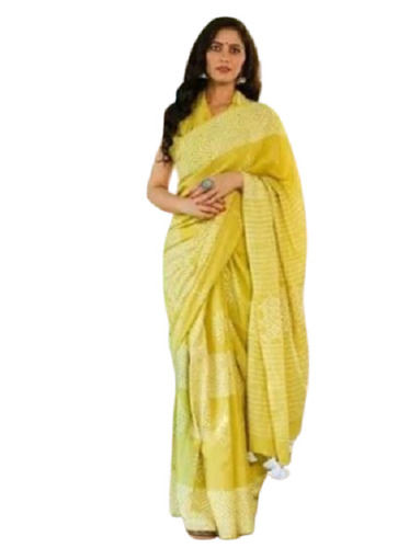 Slub Silk Formal Wear Soft Cotton Saree, With Blouse, 5.5 m at Rs
