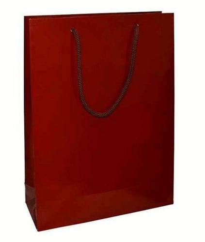 Gloss Laminated And Plain Kraft Paper Eco Friendly Bags With Rope Handle