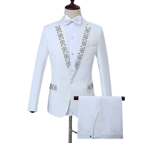 Party Wear Comfortable Polyester Long Sleeves Designer Mens Suit