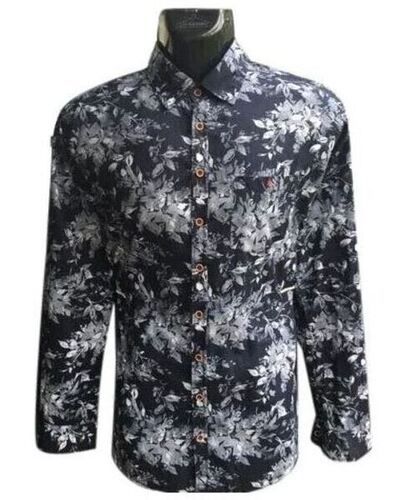 Washable And Comfortable Full Sleeves Casual Wear Printed Cotton Shirt For Men