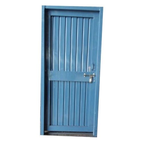 Sleek Design Weatherproof Plain Rectangular Sky Blue Steel Door Size: 7X3  Feets