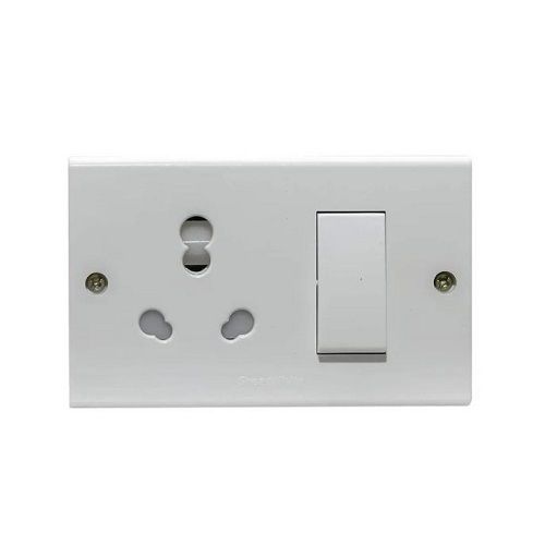 White 220 Voltage,10 Ampere Polycarbonate Electrical Wall Switch