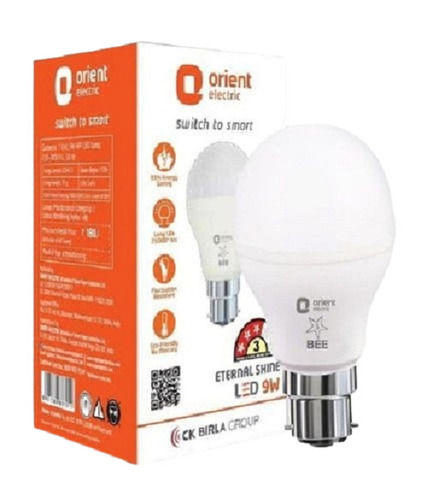 Cool Daylight 240 Volt 9 Watt 50 Hz Plastic And Aluminum Round Electric Led Bulb