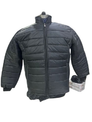 Black Polyester Breathable And Washable Full Sleeves Reversible Jackets