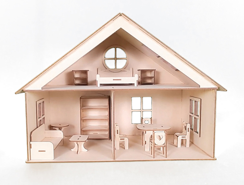 Doll House with 12 Miniature Model Furniture Set By LIME SHADES
