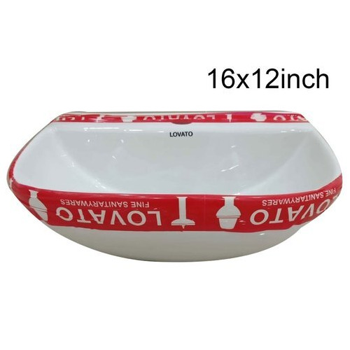 White Oval Ceramic Table Top Wash Basin - Color: Any Color