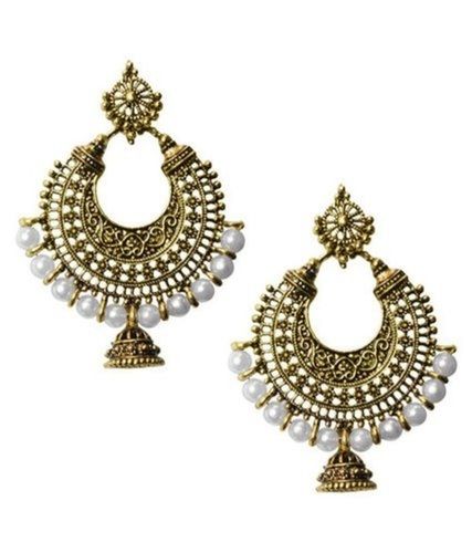  Golden And White Designer Artificial Earrings For Ladies  Gender: Women