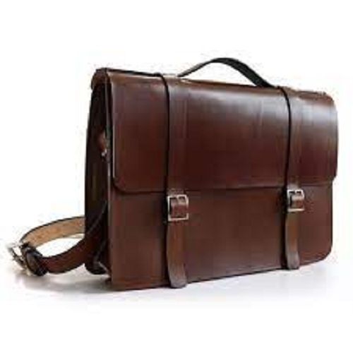 Brown Flexiloop Handle Water Proof Pure Leather Laptop Bag Design: Modern