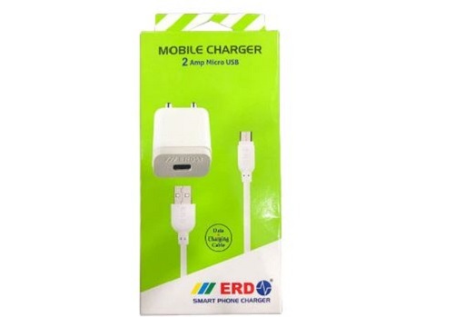 Single Port 2 Ampere Micro Usb Cable Fast Mobile Charger With Rubber Body