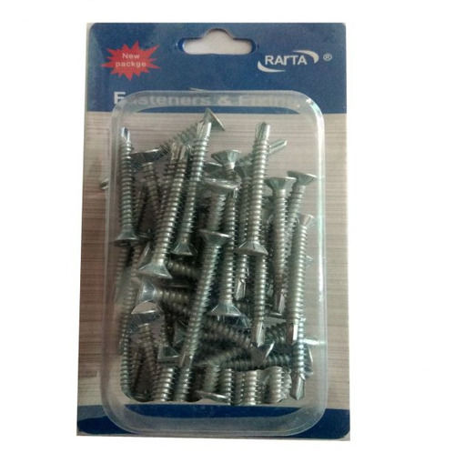 Golden 40 Mm Long Round Head Industrial Grade Rust Proof Iron Screw, 50 Piece 