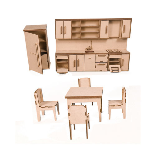 Lime Shades Miniature Furniture'S Kitchen Room Set