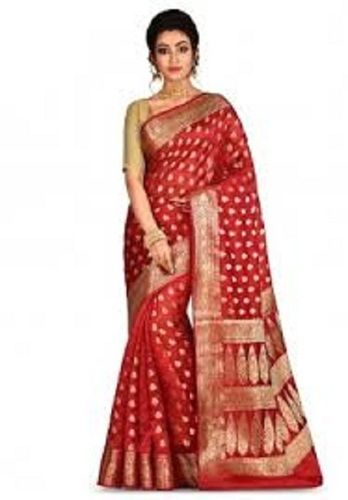 Party Wear Women Stylish Soft And Lustrous Embroidered Banarasi Silk Saree