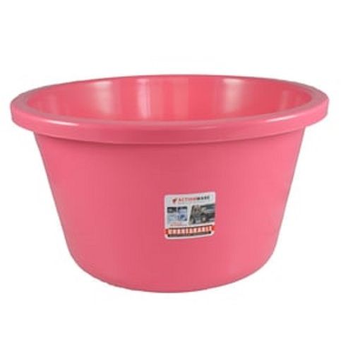High Impact Strength And Long Lasting Solid Round Pink Plastic Tub