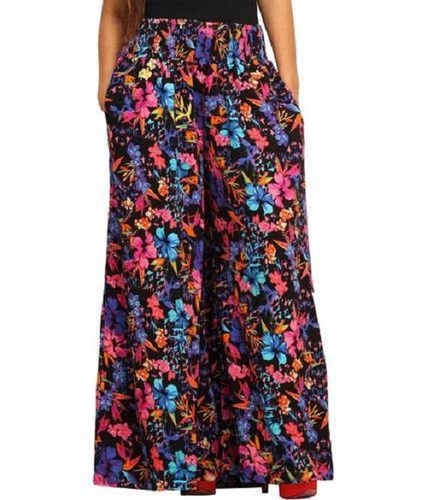 Multi Color Casual Wear Skin Friendly Regular Fit Ladies Polyester Printed Palazzo Pants