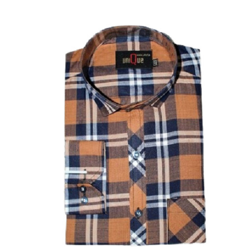 Mens Checked Cotton Casual Shirt - Customized Size, Multicolor | Classic Collar, Soft Fabric, Full Sleeves, Cool Dry, Non-Toxic, Washable, Timeless Style