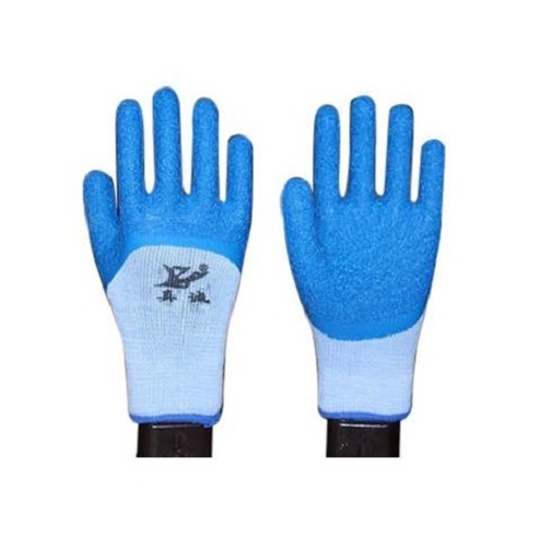 Non Disposable Full Fingered Printed Cotton Safety Hand Gloves - Cotton Material, Blue Color | Cool Pass, Quick Dry, Multi-Use in Daily Life