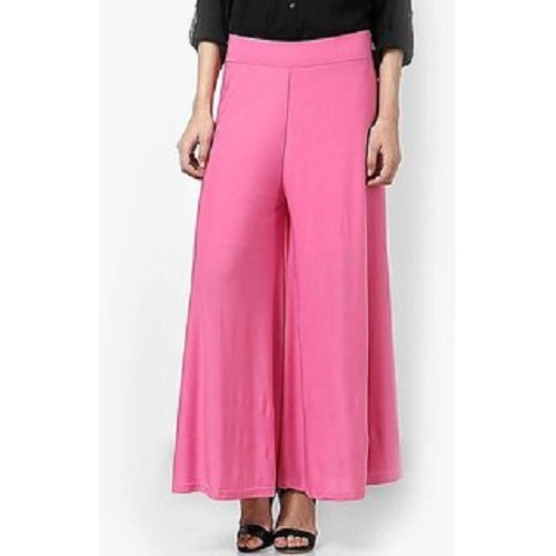 Party Wear Skin Friendly Regular Fit Breathable Plain Cotton Ladies Palazzo Pants