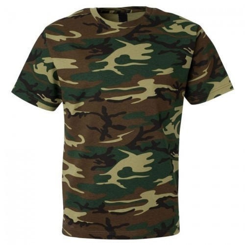 Rayon Material Camouflaged Pattern O-Neck Half Sleeves Military T-Shirt - Size L, XL, XXL, Multi-Color, Comfortable Lightweight Fabric, Classic Fit
