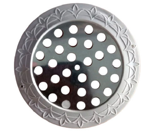 2 Mm Thick Floor Mounted Round Polished Stainless Steel Roof Drain