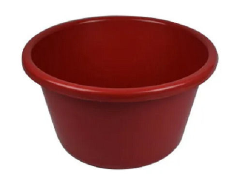 7MM Thick 20 Liter Round Red Plastic Tub with 37x26x32 Centimeters Dimension