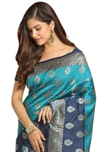 Printed Party Wear Moisture Absorbent Cotton Silk Saree For Ladies 