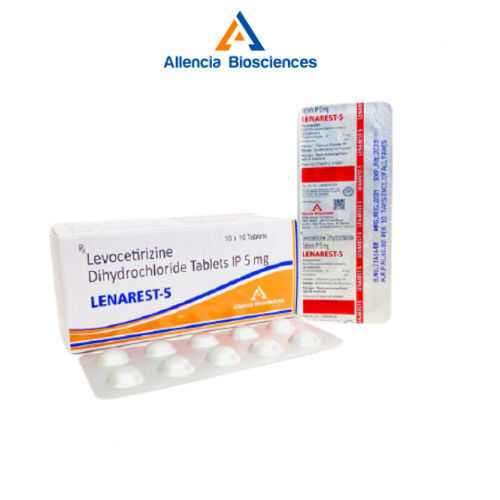 Lenarest-5 Levocetirizine Dihydrochloride Anti-Allergic Tablets, 10x10 Alu Alu Pack