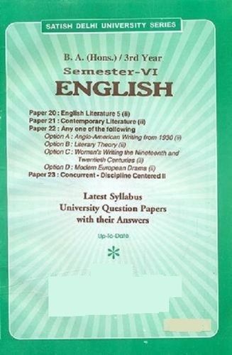 Flex Printing A4 Light Weight B.A. (Hons.) 3Rd Year Semester-Vi English Audience: Adult