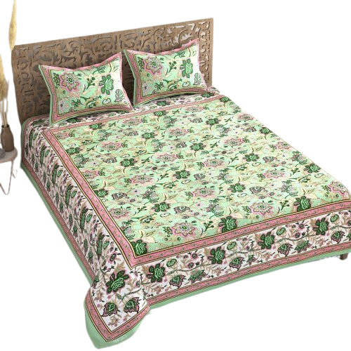 Anti Wrinkle Skin Friendly Floral Printed Cotton Bed Sheets