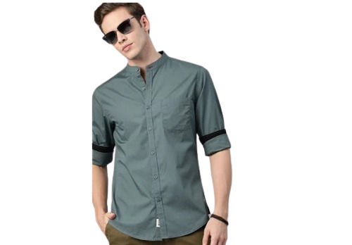 Full Sleeves Washable And Comfortable Plain Cotton Mens Shirt 