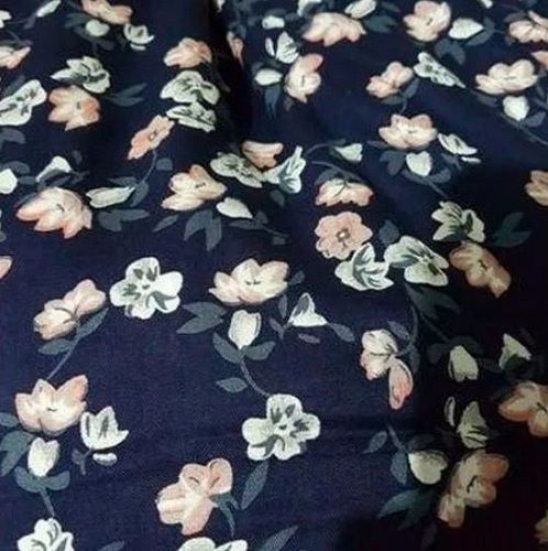 Silver Anti Wrinkle 135 Gsm Rayon Floral Printed Fabric, 44 Inches Wide And 50 Meter Long 