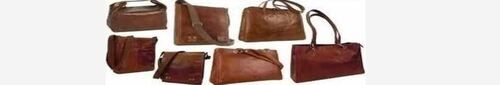 Ladies Leather Hand Bag With Zipper Closing And Brown Color, Modern Design