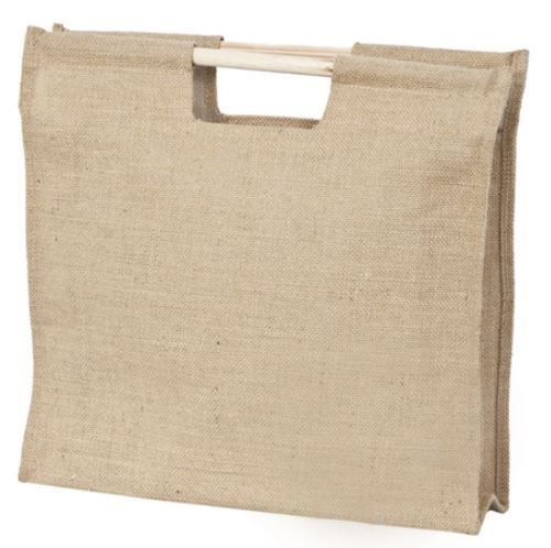 Moisture Proof Lightweight Plain Wooden Handle Reusable Shopping Bag, 30X15 Inch  Expiration Date: 3 Years