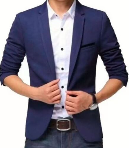 Multicolor Regular Fit Full Sleeves Spread Collar Party Wear Plain Blazer For Mens