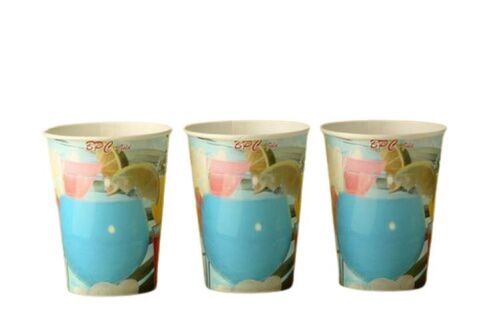 Biodegradable Round Floral Printed Multicolor Disposable Paper Cups