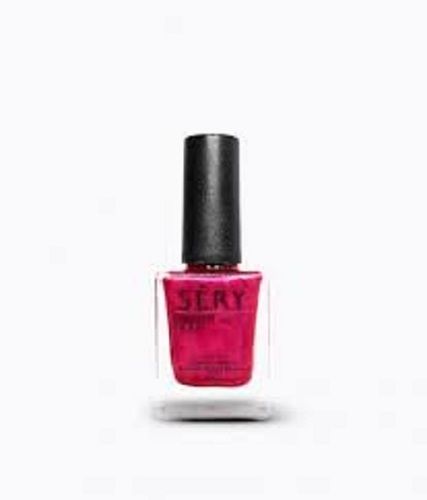Shiny red nail polish open bottle with brush Vector Image