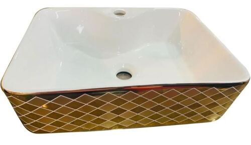 420x420x155 मिमी पॉलिश और टिकाऊ रंग लेपित सिरेमिक वॉश बेसिन