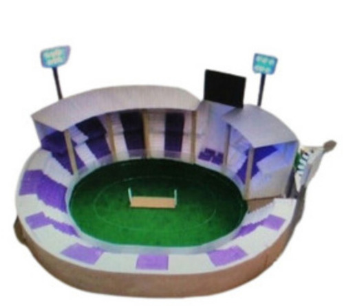 18x24 Inches Multicolor Light Weight Thermocol Stadium Miniature Model
