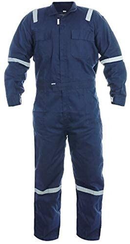 Full Sleeves Workwear Plain Poly-Viscose Boiler Suit Set Collar Type: Polo Shirt