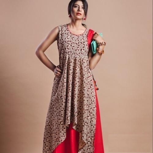 Modern Design Sleeveless Long Kurti For Ladies