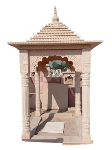 Sandstone Chhatri - Polished Cream Stone Heavy-Duty Wall Mounted Installation | Easy to Clean Water and Crack Resistant Plain Pattern