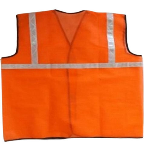 Orange V Neck Sleeveless Construction Polyester Safety Jacket For Construction