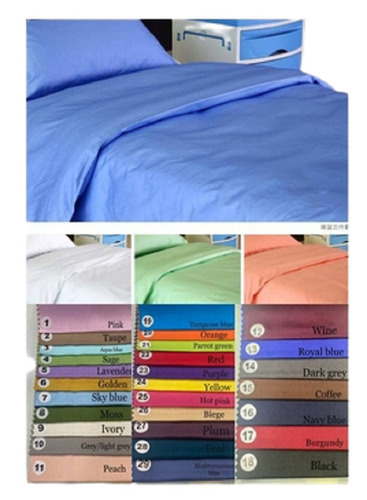 पिलो कवर के साथ हॉस्पिटल एंड होटल प्लेन साटन बेड शीट