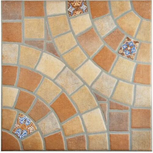 मल्टीकलर 500 X 500 मिमी और 8 मिमी मोटी पॉलिश तैयार स्क्वायर सिरेमिक फ़्लोर टाइलें