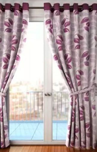 9 X 4.5 Feet Washable And Light Weight Floral Printed Polyester Eyelet Curtain Design: Modern