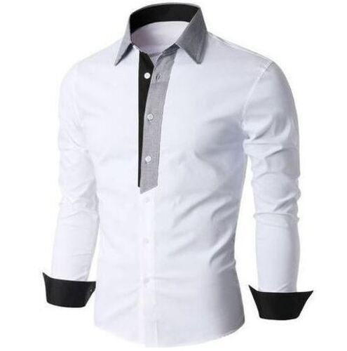 High Quality Casual Wear Full Sleeves Straight Collar Soft Cotton Shirt For Men 